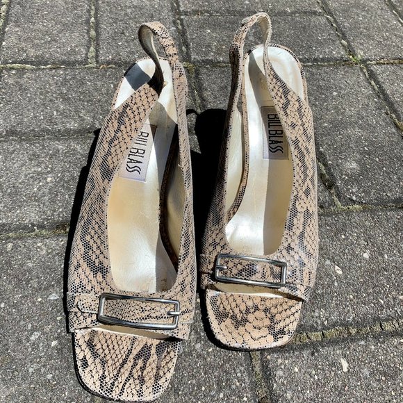 Bill Blass leather, snake print, sling-backs, 8 - Picture 13 of 16